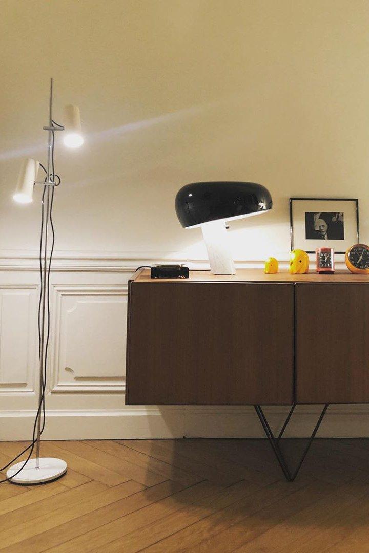 Modern Marble Table Lamp Carrara Base Black Dome Shade - Product detail 47
