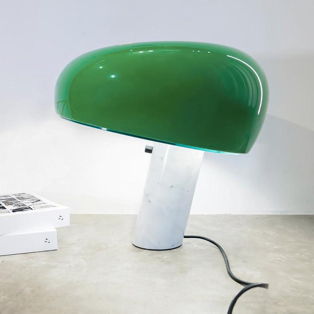 Modern Marble Table Lamp Carrara Base Black Dome Shade - Product detail 79