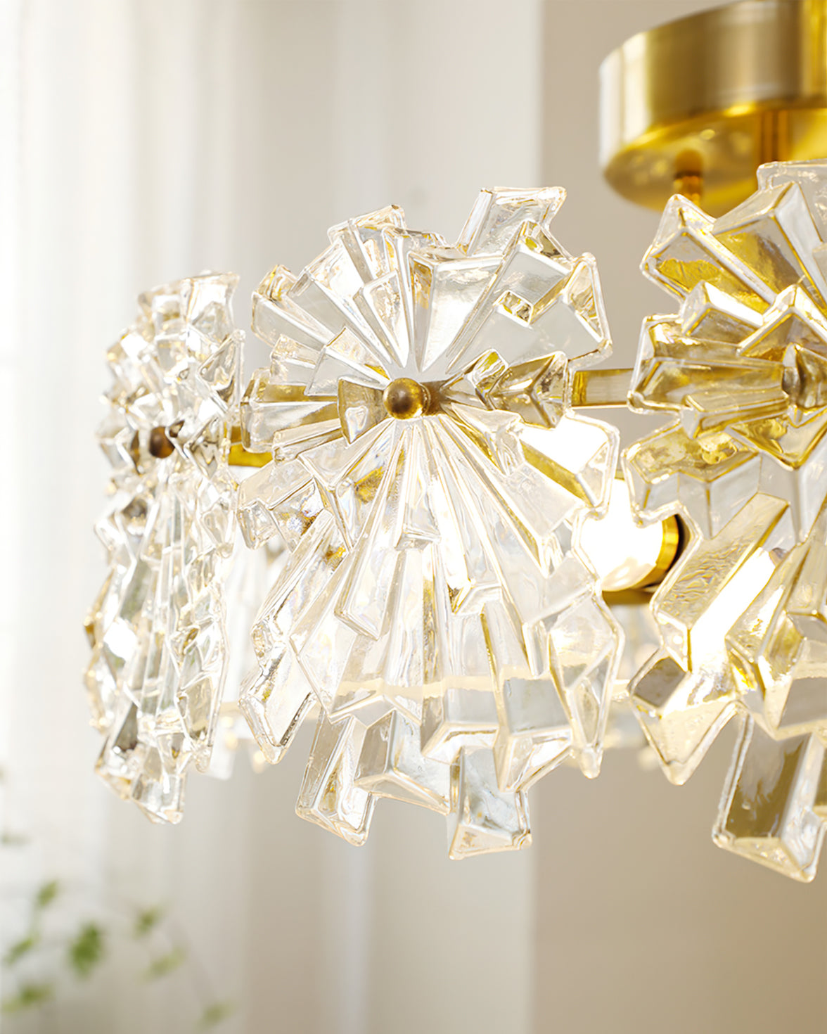 Crystal Ceiling Light Snowflake Glass Design - Product detail 4