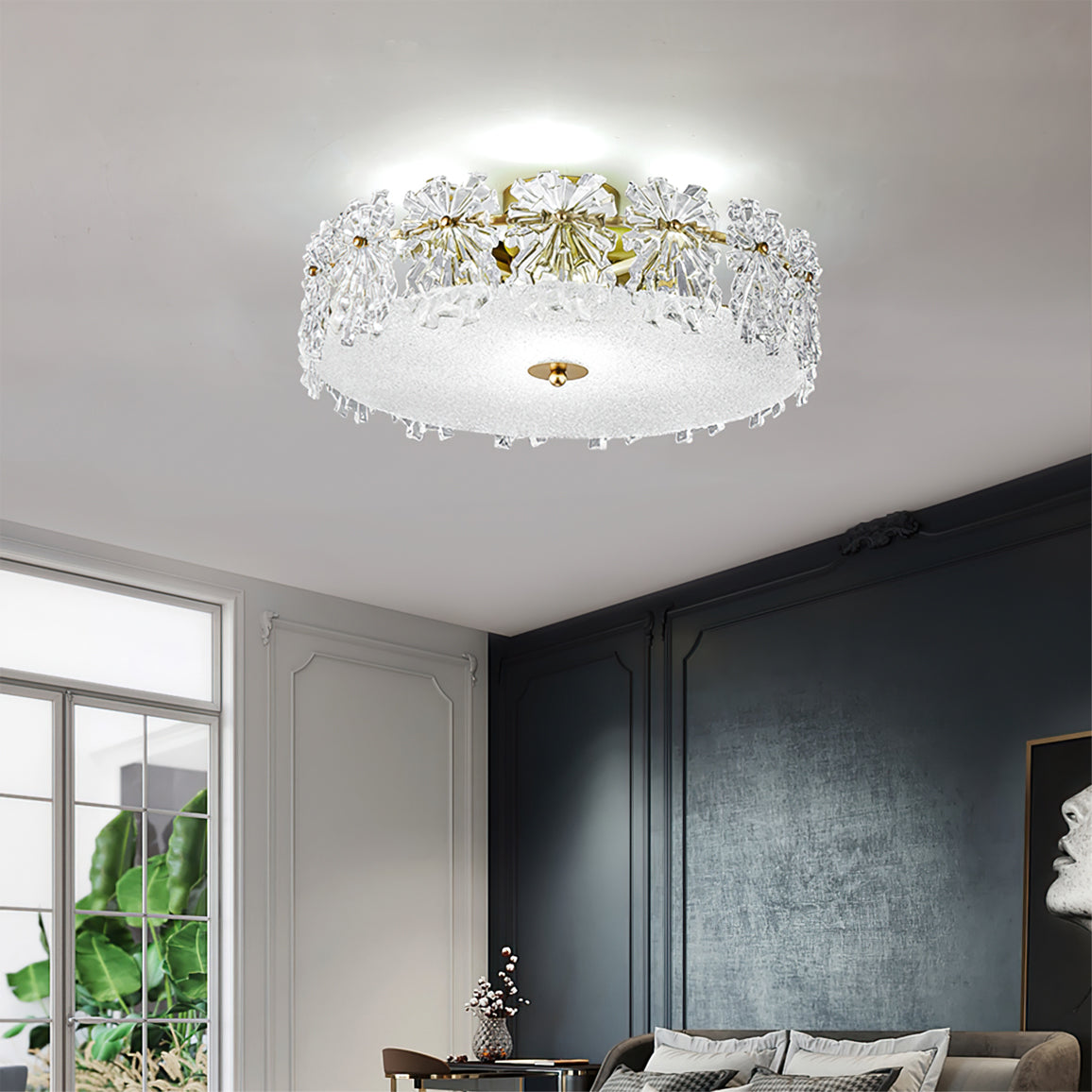 Crystal Ceiling Light Snowflake Glass Design - Product detail 15