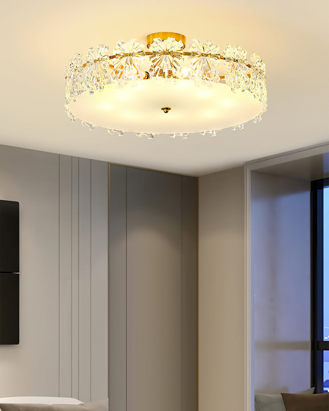 Crystal Ceiling Light Snowflake Glass Design - Product detail 12