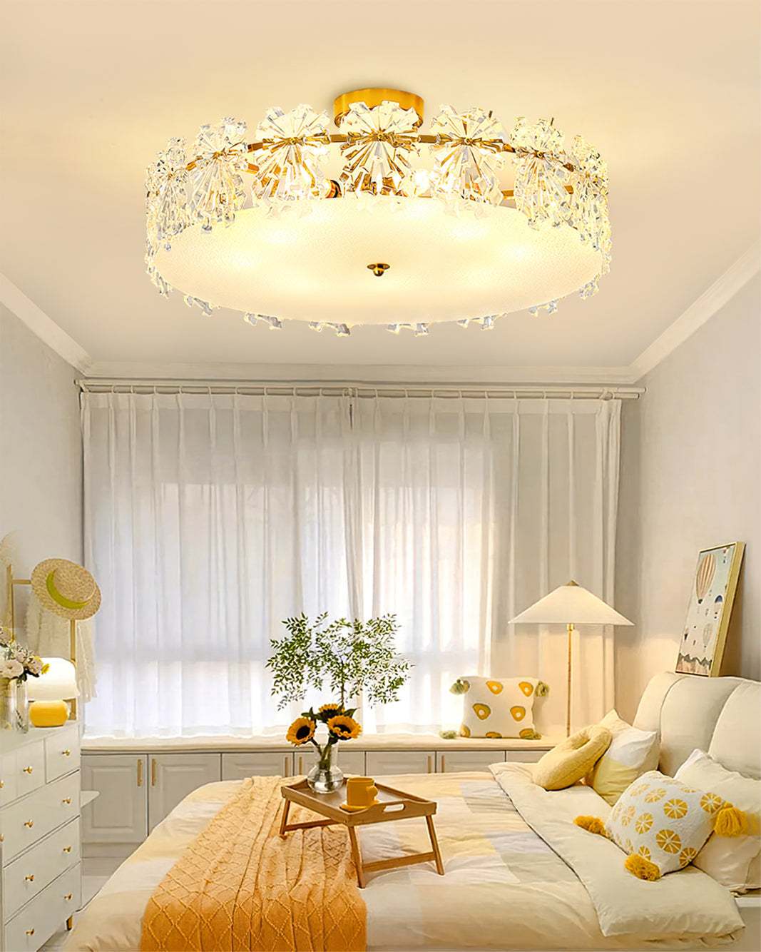 Crystal Ceiling Light Snowflake Glass Design - Product detail 8