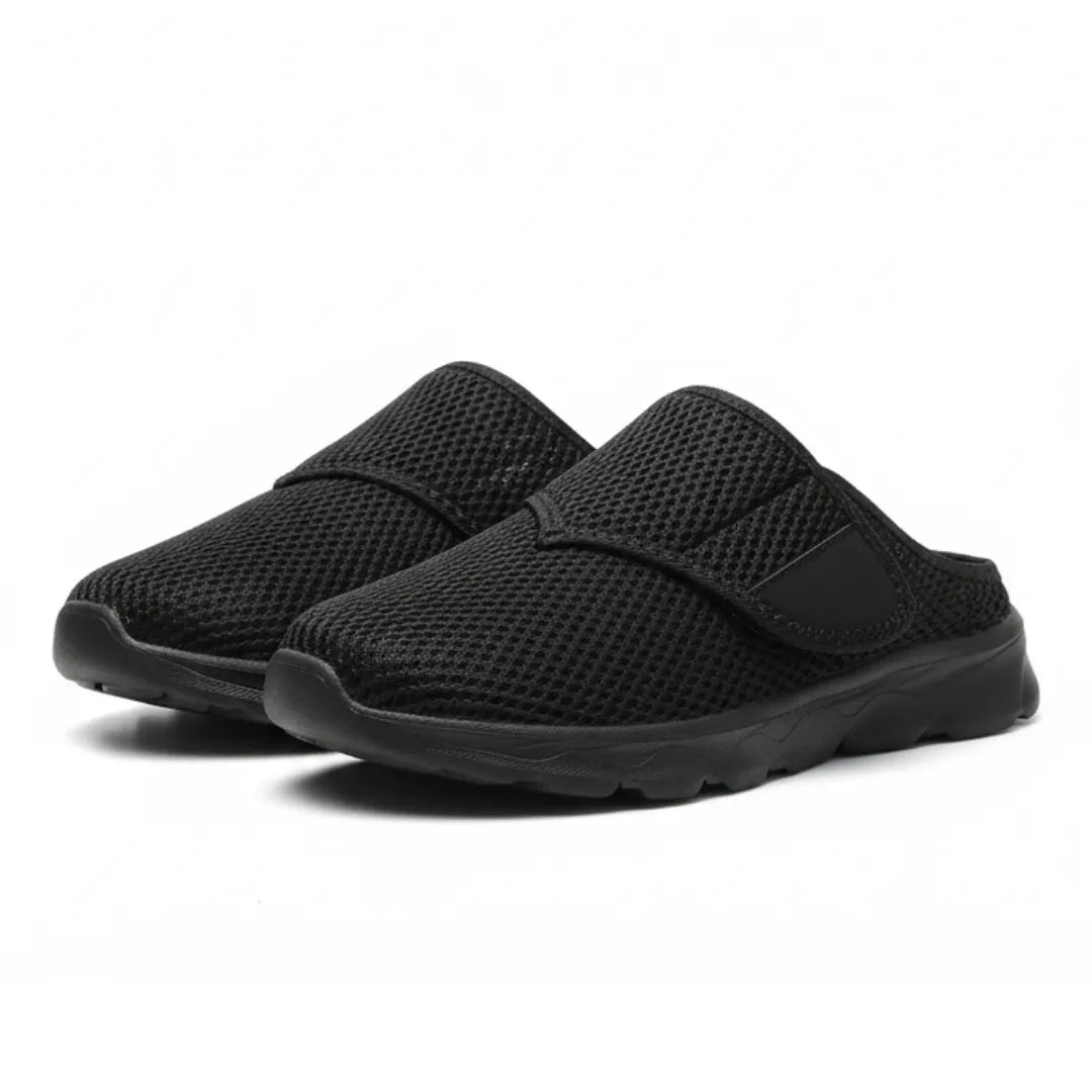 Womens Adjustable Mesh Slippers Velcro Closure For Sensitive Feet - Product showcase