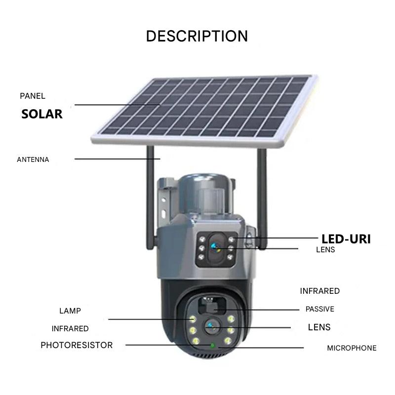 Solar Security Camera 4K Wireless with Dual Lens and 360 Rotation - Product detail 4