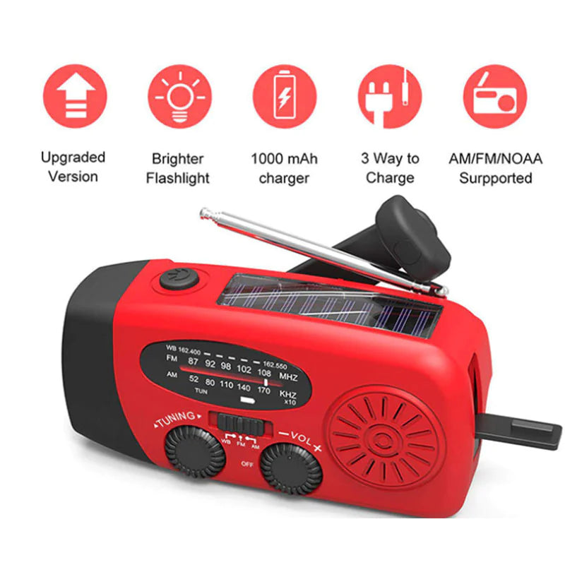 Emergency Solar Radio Hand Crank Power Bank with LED Flashlight - Product detail 7