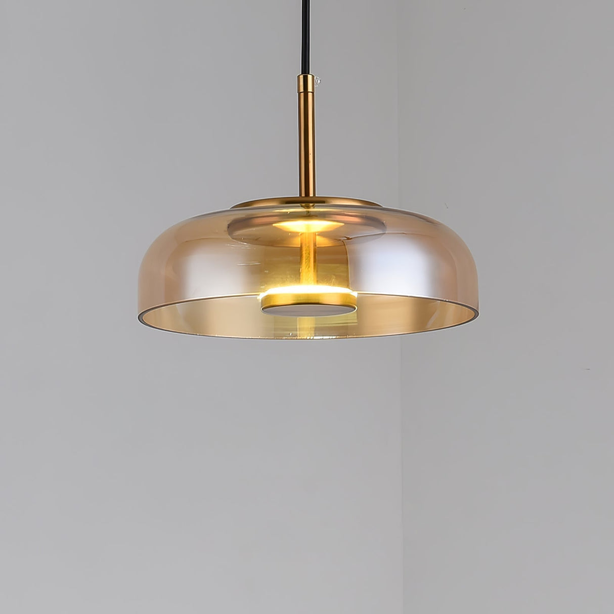 Modern Glass Pendant Light Brass and Frosted Dome Design - Product detail 7