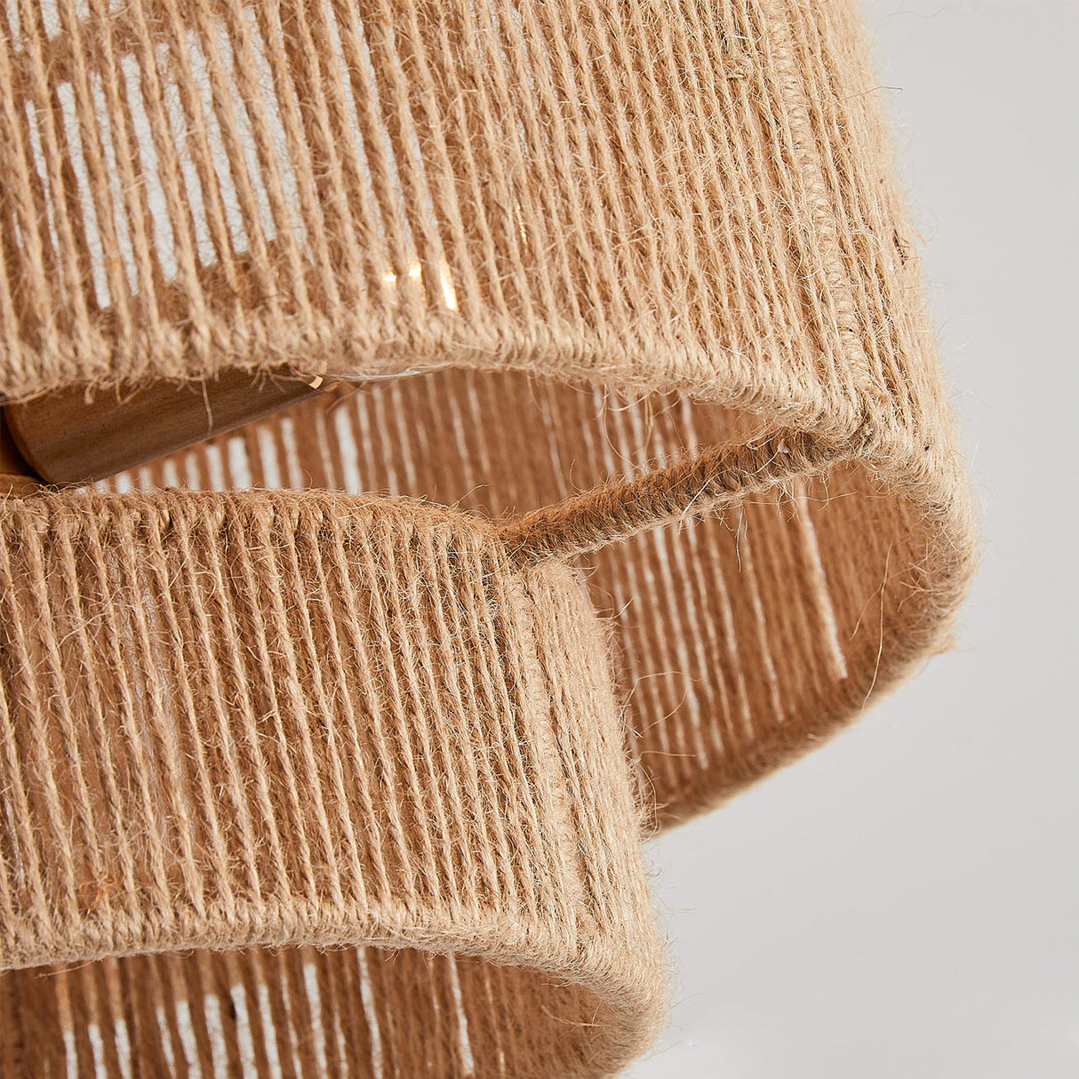 Natural Hemp Ceiling Light Double Layer Rope Design - Product detail 9
