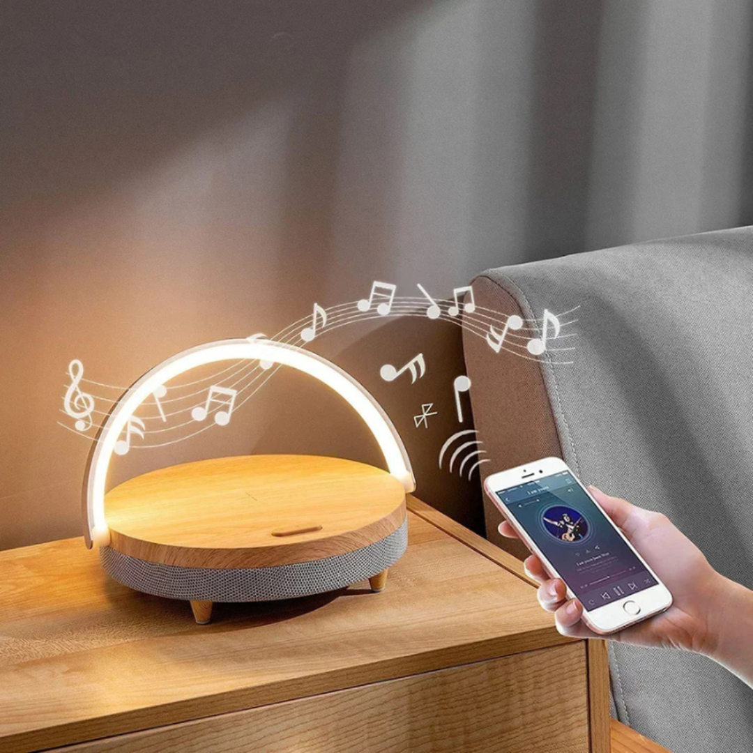 Wireless Charging Table Lamp LED Light with Bluetooth Speaker - Product example