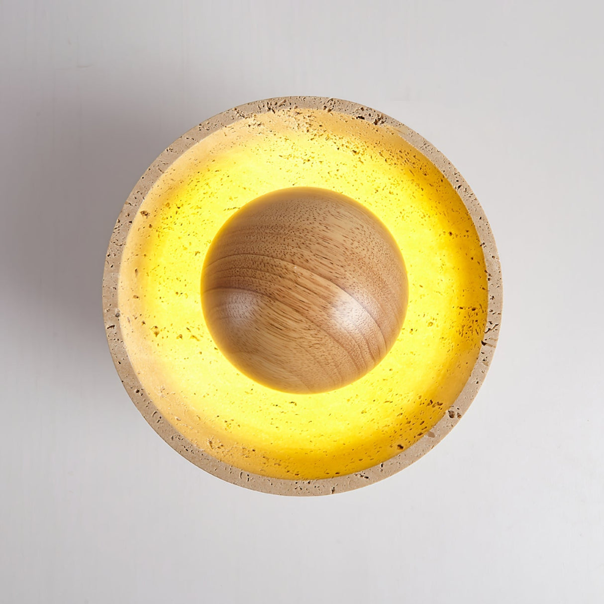 Modern Ceiling Light Travertine Wood Dome Design - Product detail 4