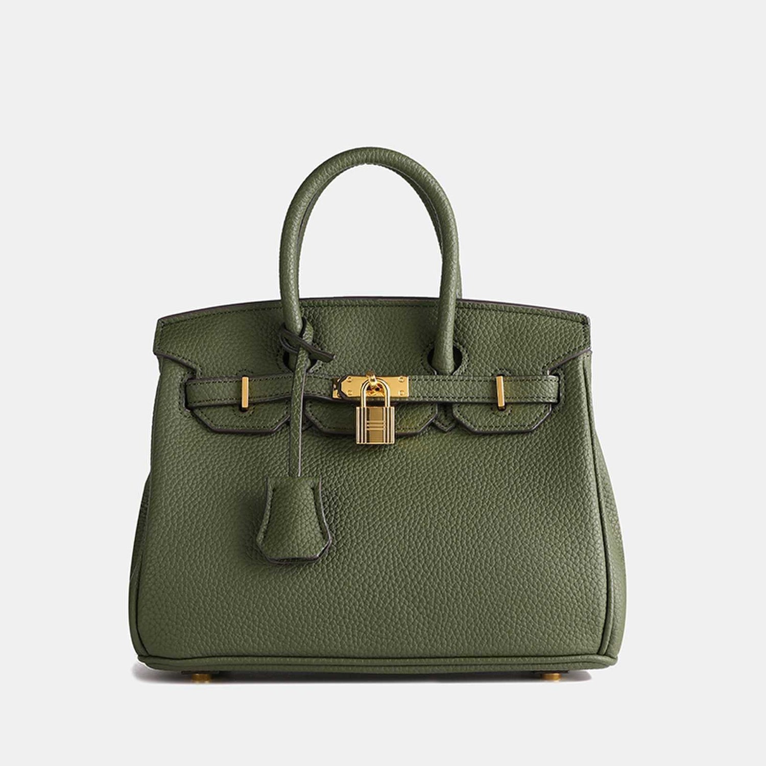 Classic Structured Handbag  Black Leather With Gold Hardware - Product detail 11