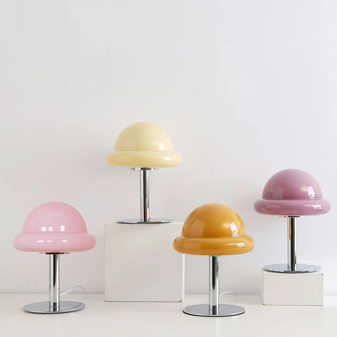 Space Age Table Lamp Orange Glass Mushroom Design - Product detail 14