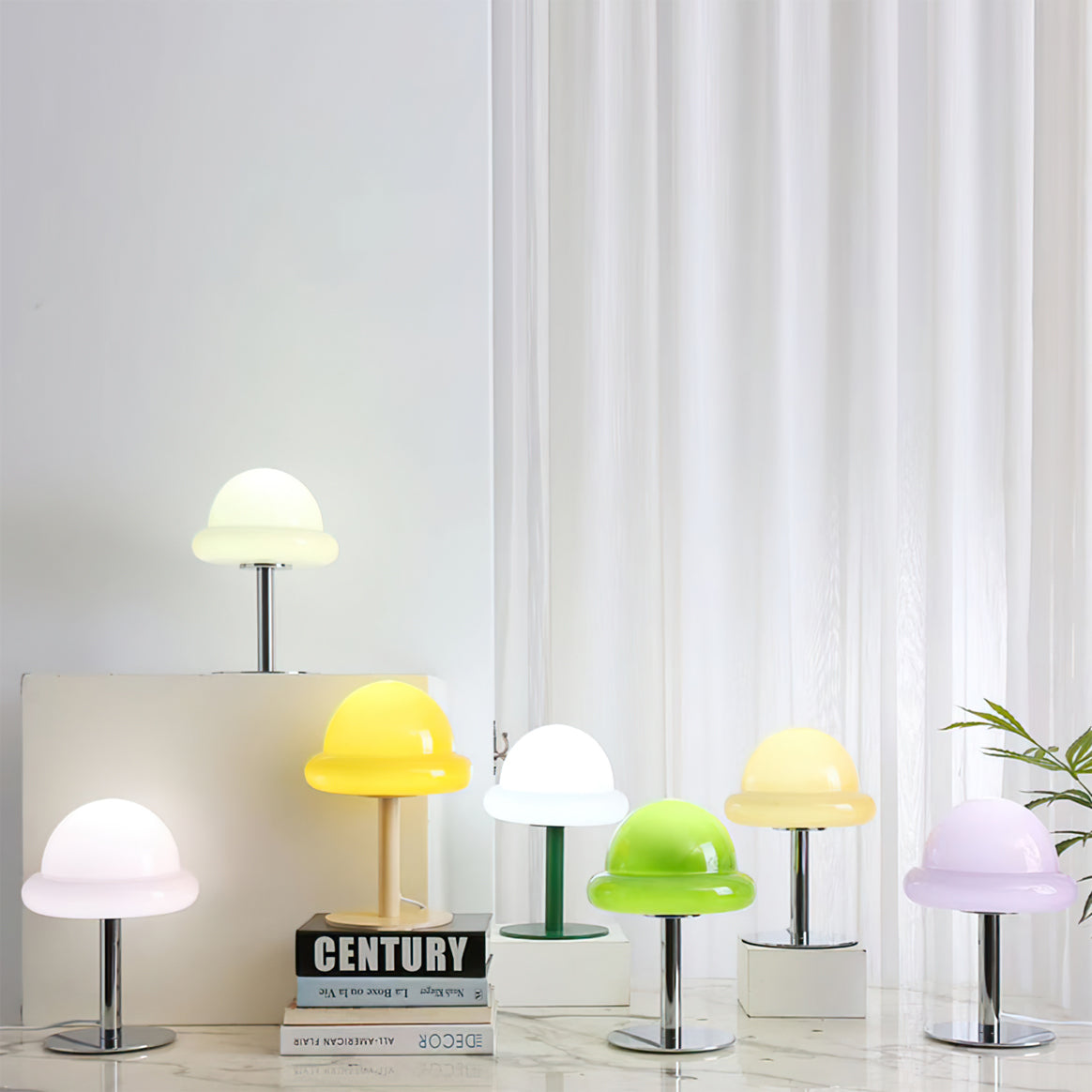 Space Age Table Lamp Orange Glass Mushroom Design - Product detail 7