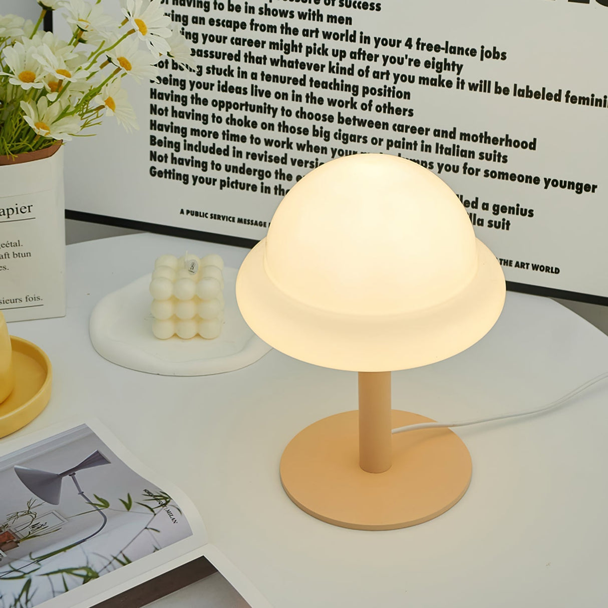 Space Age Table Lamp Orange Glass Mushroom Design - Product detail 17