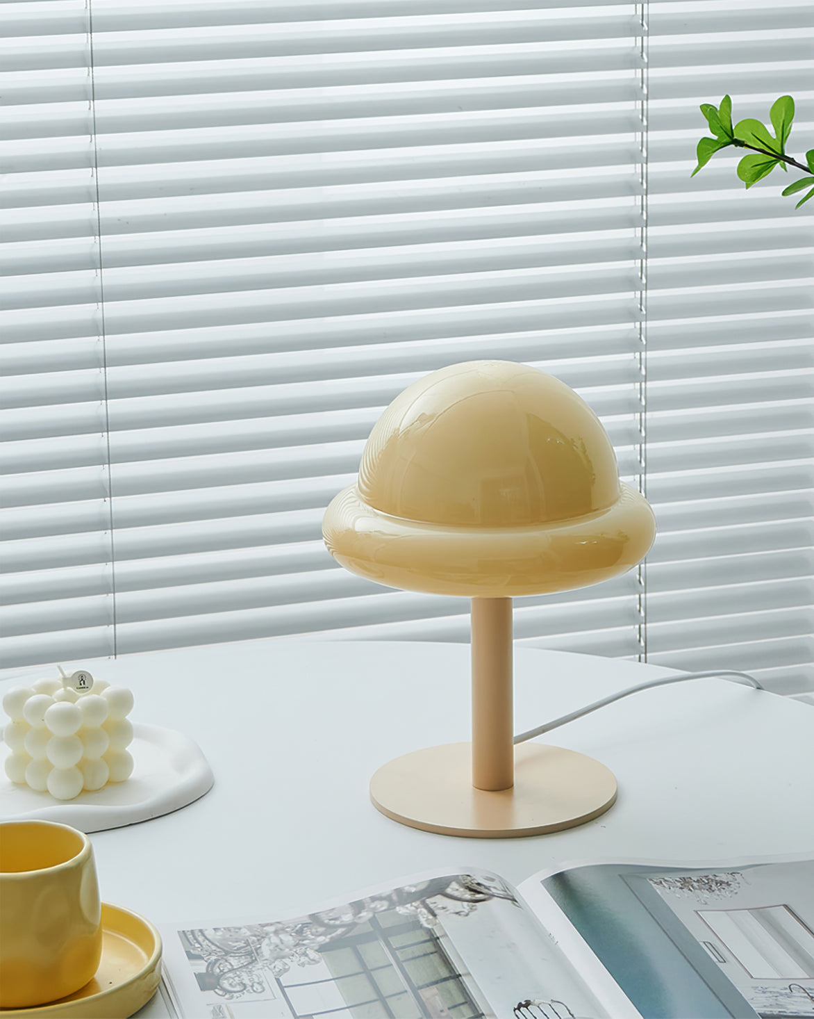 Space Age Table Lamp Orange Glass Mushroom Design - Product detail 18