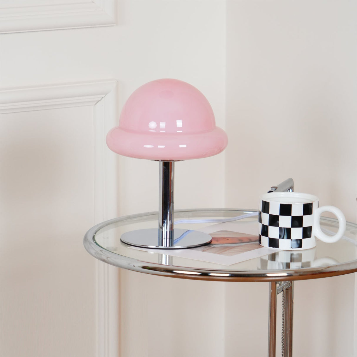 Space Age Table Lamp Orange Glass Mushroom Design - Product detail 21