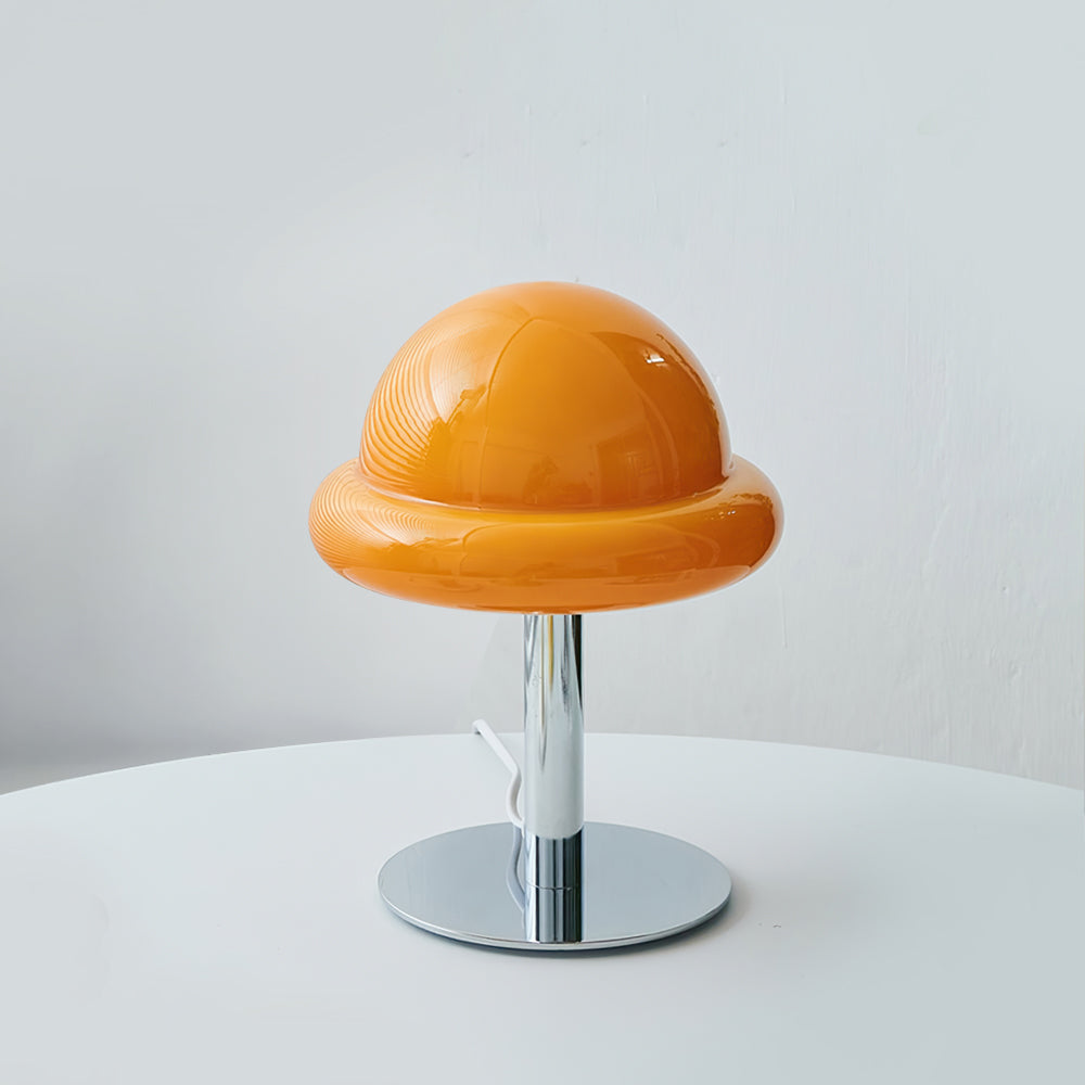 Space Age Table Lamp Orange Glass Mushroom Design - Product detail 27