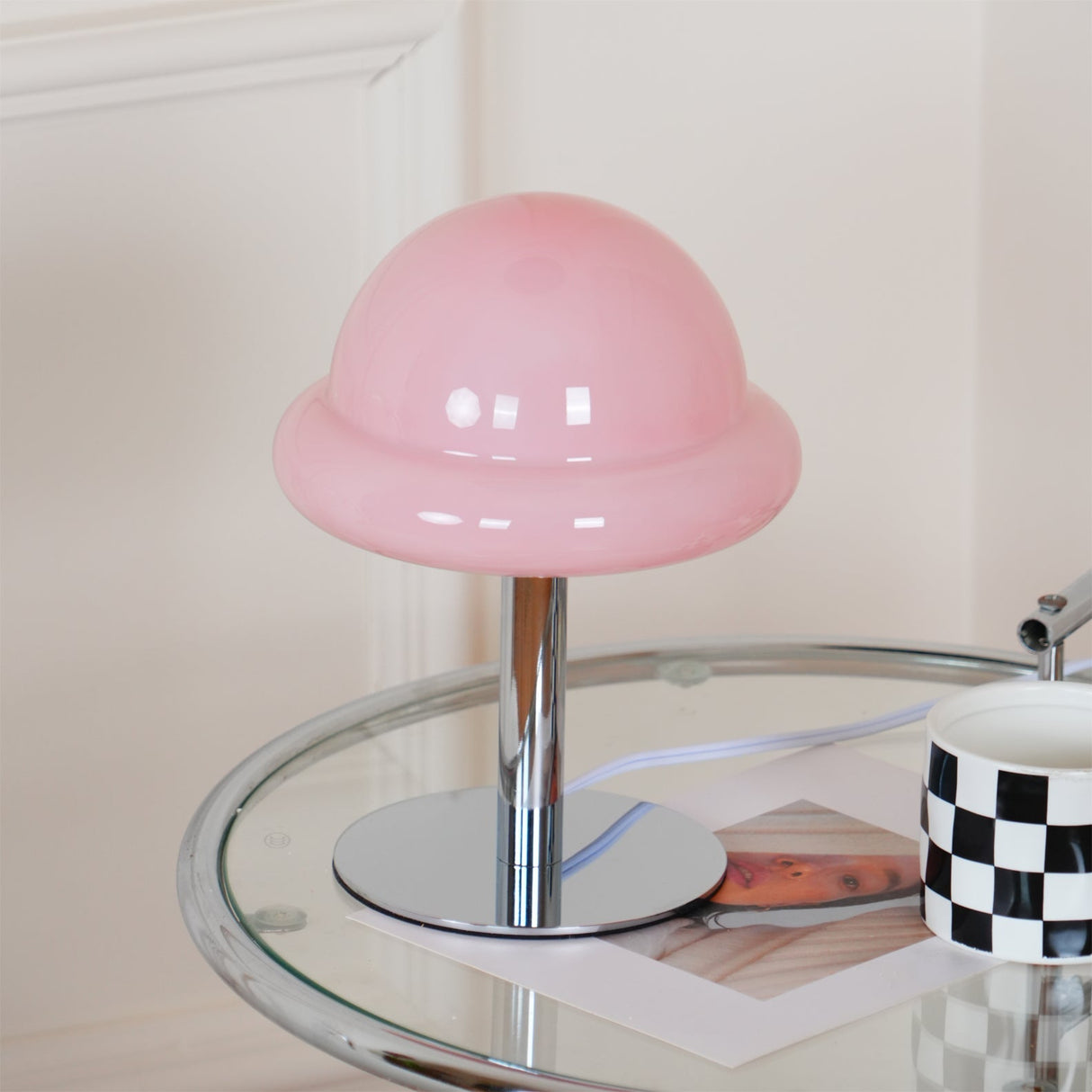 Space Age Table Lamp Orange Glass Mushroom Design - Product detail 22