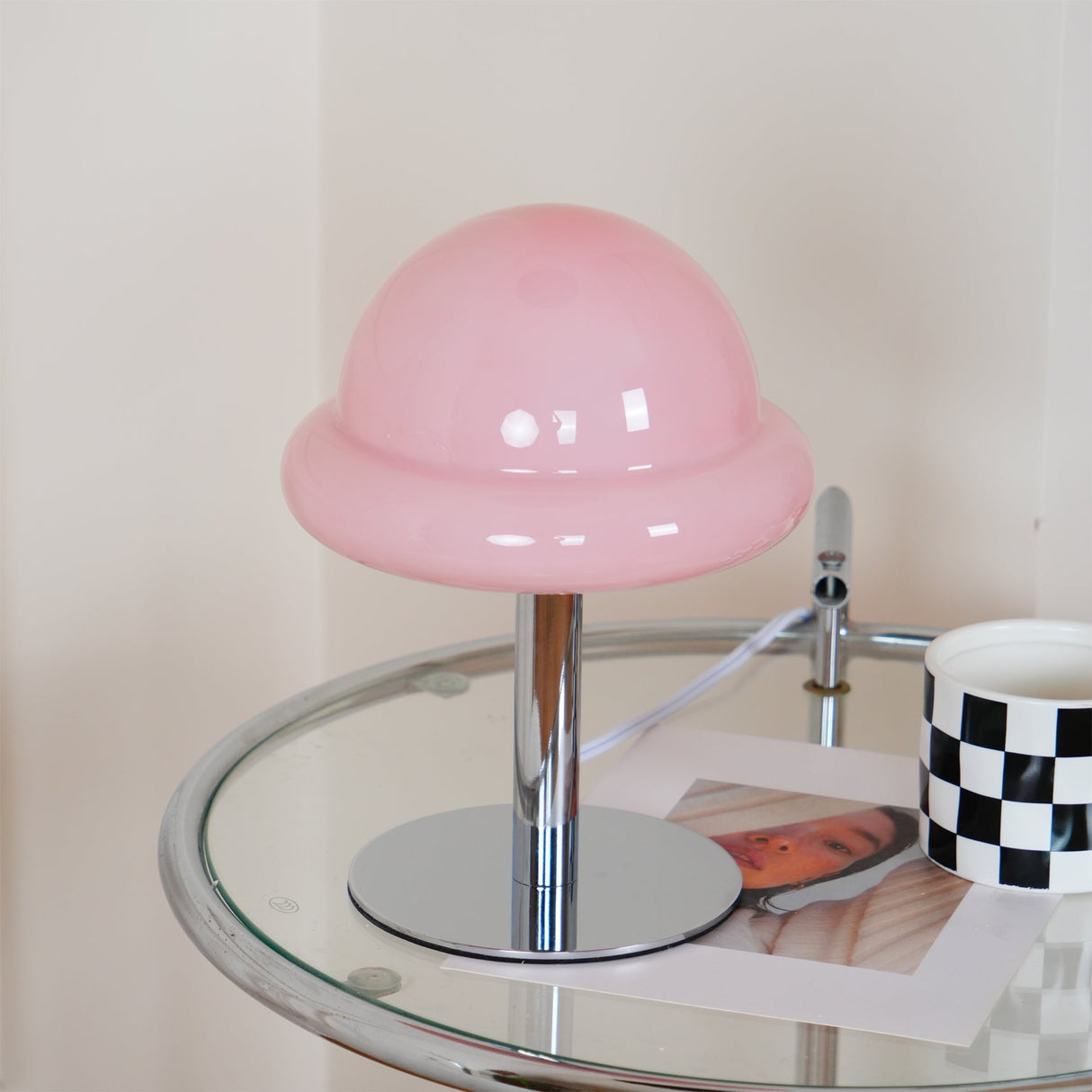 Space Age Table Lamp Orange Glass Mushroom Design - Product detail 20