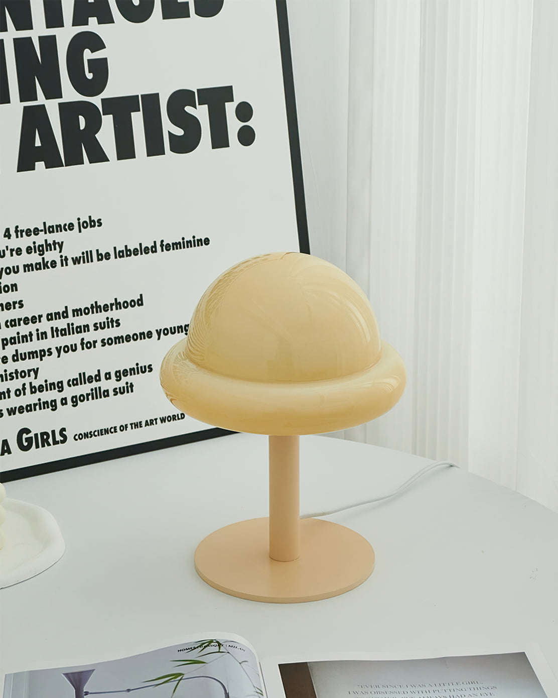Space Age Table Lamp Orange Glass Mushroom Design - Product detail 25