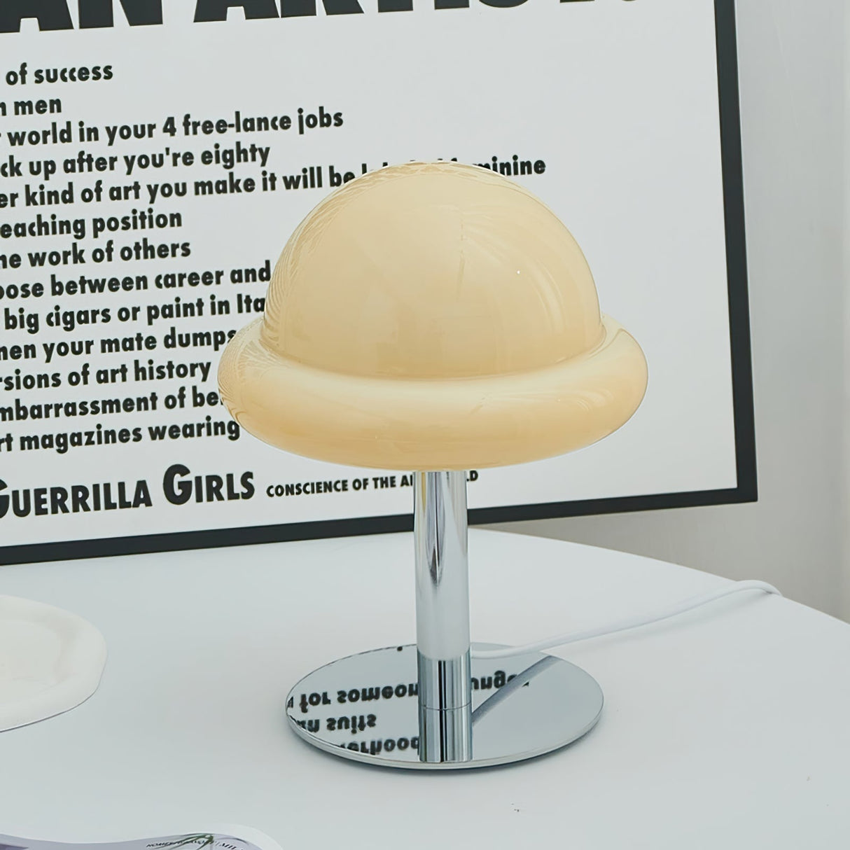 Space Age Table Lamp Orange Glass Mushroom Design - Product detail 28
