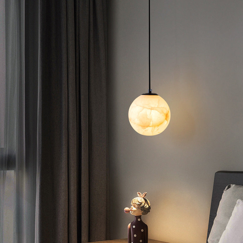 Marble Pendant Light Spherical Globe Design - Product showcase