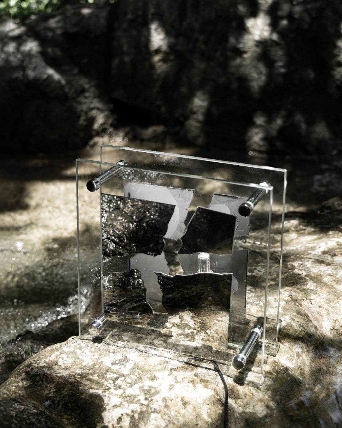 Modern Glass Table Lamp Square Geometric Design - Product detail 10