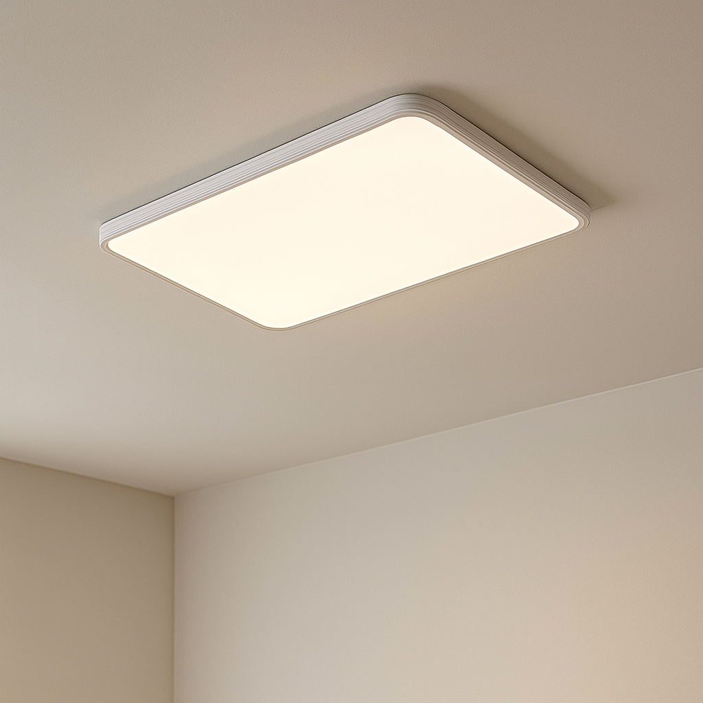 Modern LED Ceiling Light Square White Panel with Remote Control - Detailed view