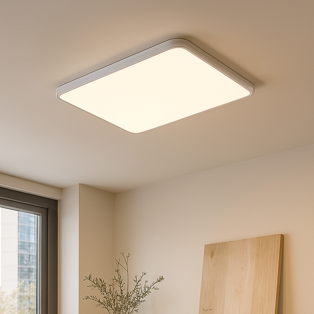 Modern LED Ceiling Light Square White Panel with Remote Control - Product example