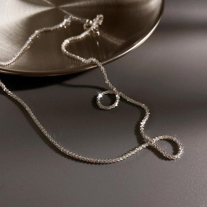 Layered Silver Necklace Delicate Sterling Dual Chain Design - Product detail 4