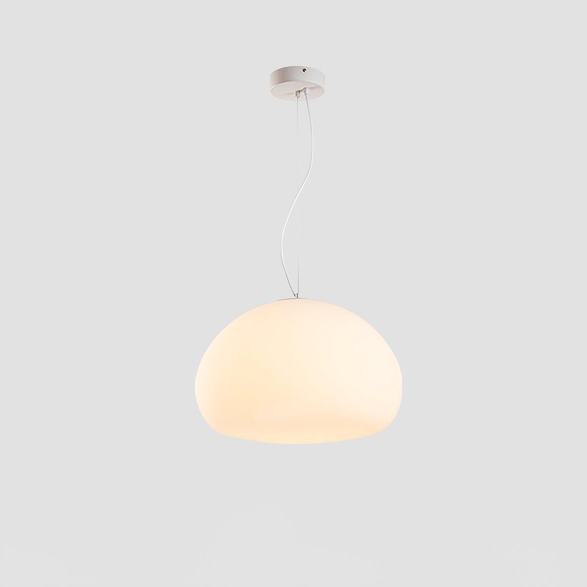 Minimalist Glass Pendant Light Dome Shaped White Shade - Product detail 29