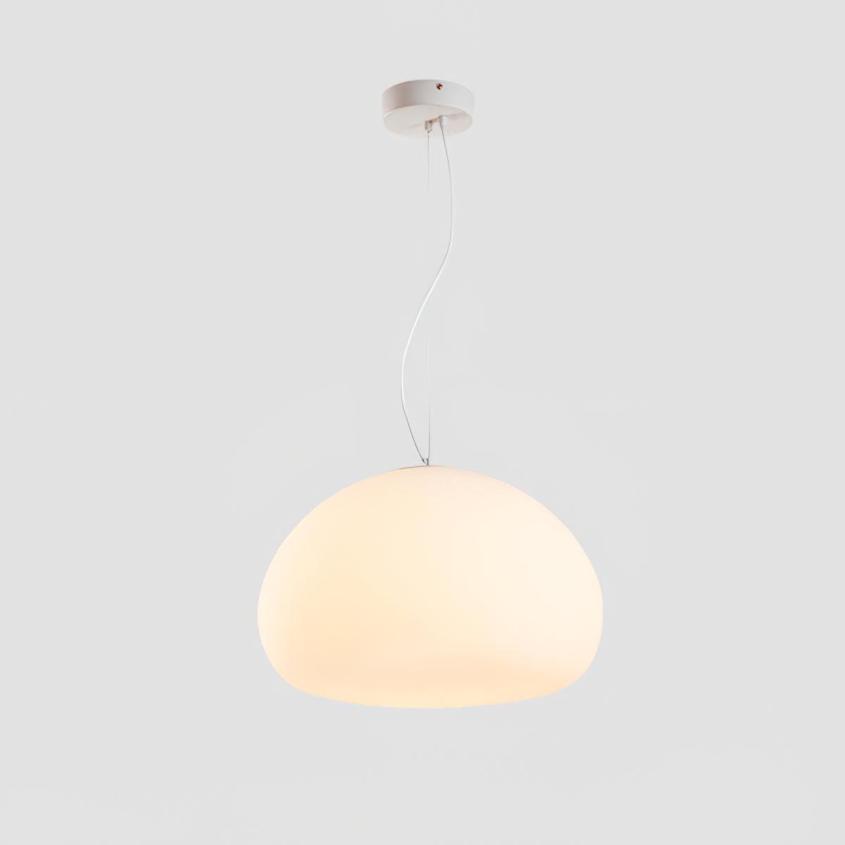 Minimalist Glass Pendant Light Dome Shaped White Shade - Product detail 30