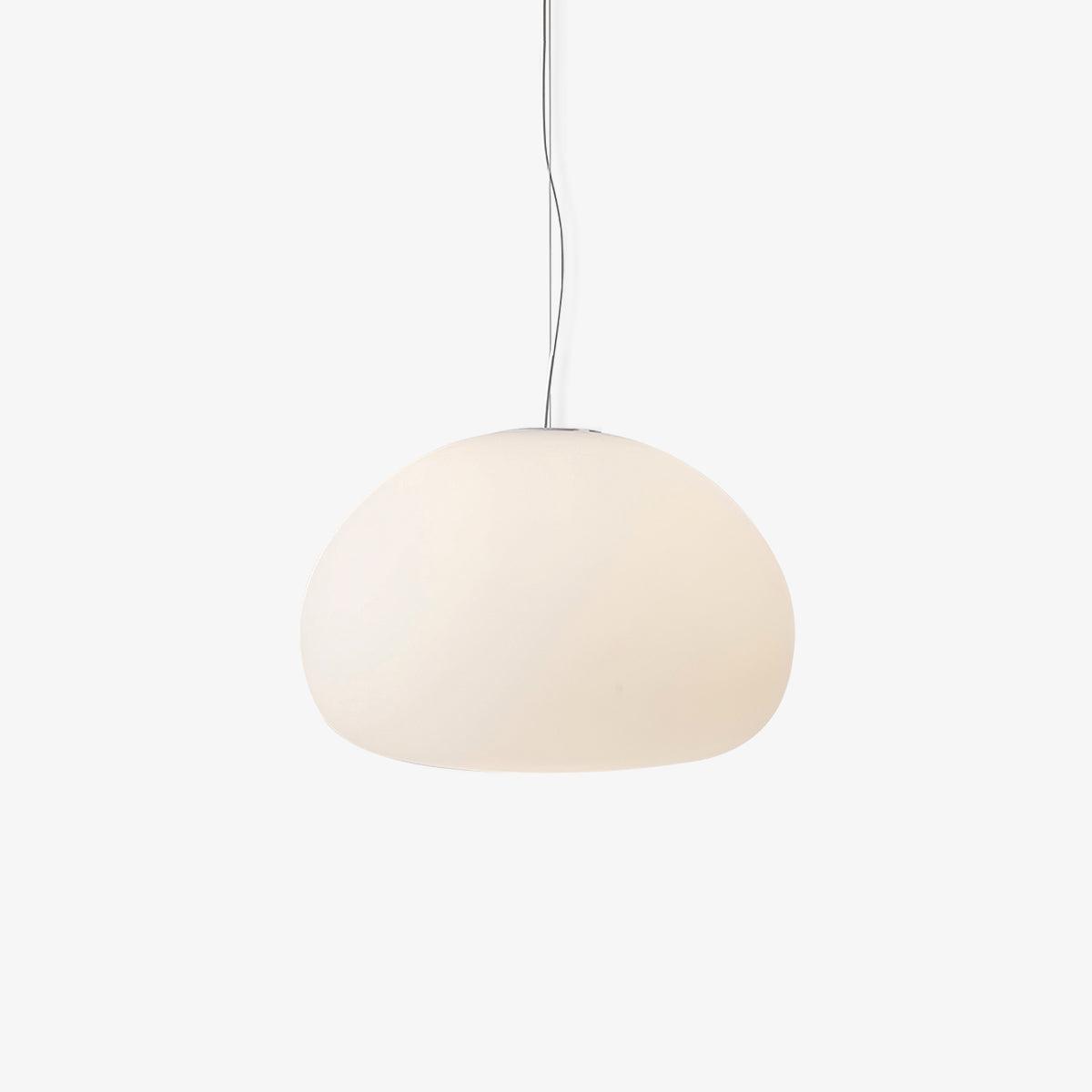 Minimalist Glass Pendant Light Dome Shaped White Shade - Product detail 9
