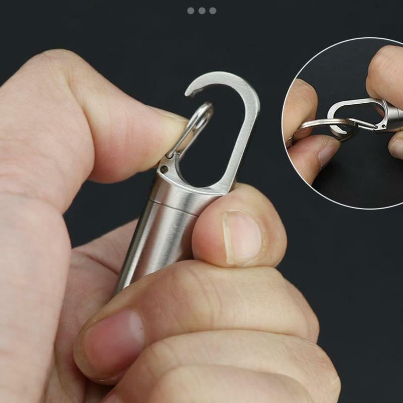 Stainless Steel Pill Box Waterproof Keychain Medication Container - Product detail 9