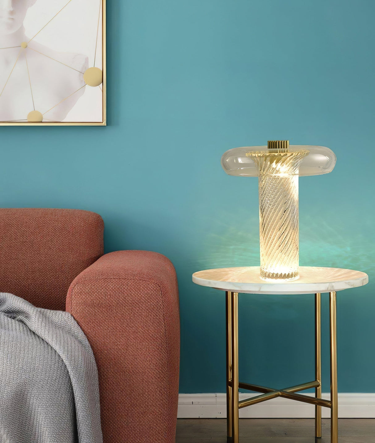 Modern Glass Table Lamp Spiral Crystal Design - Product detail 6