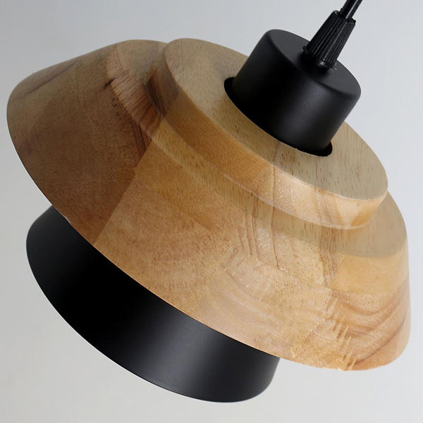 Modern Pendant Light Wood Glass Shade Design - Product detail 9