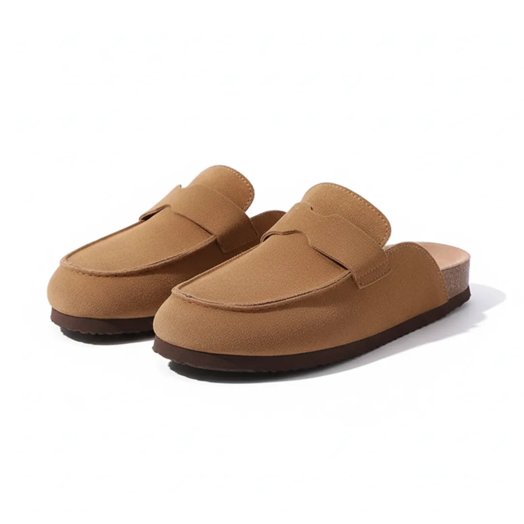 Womens Suede Clogs Cork Sole Slip-On Mules - Product showcase
