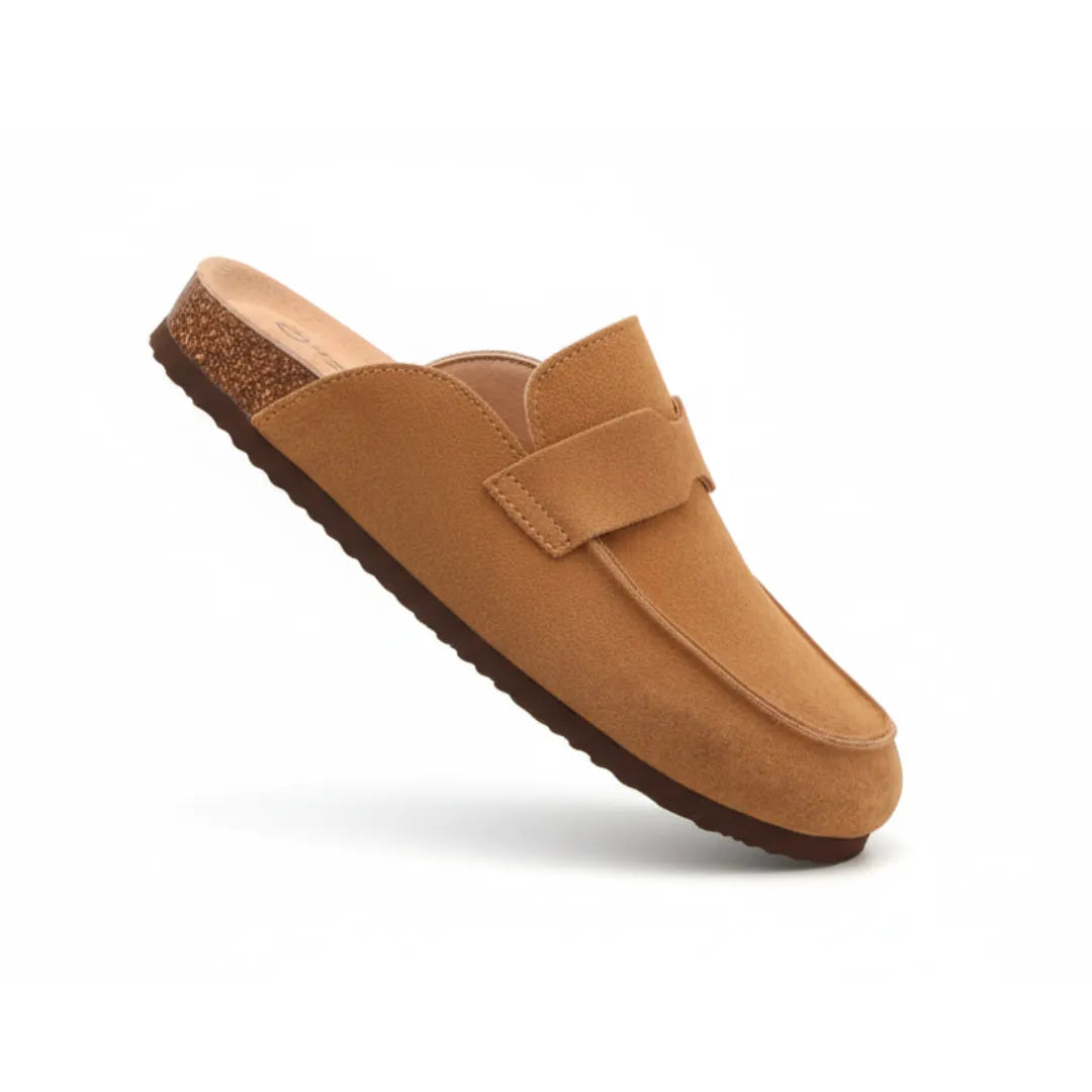 Womens Suede Clogs Cork Sole Slip-On Mules - Product example