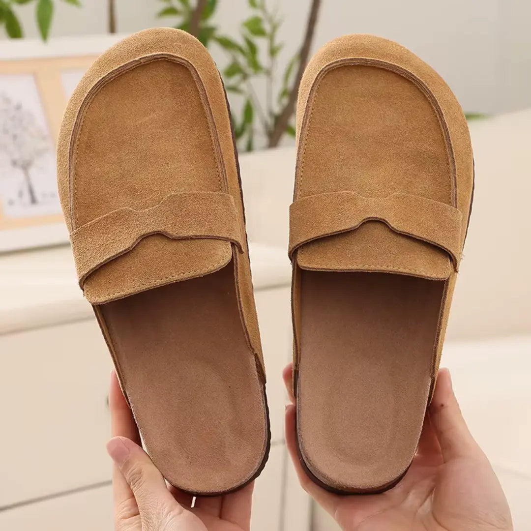Womens Suede Clogs Cork Sole Slip-On Mules - Product detail 4