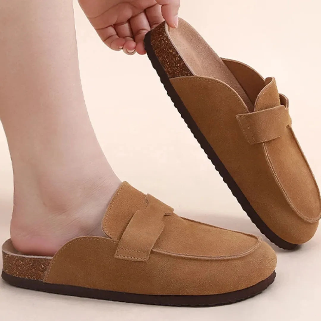 Womens Suede Clogs Cork Sole Slip-On Mules - Product detail 5