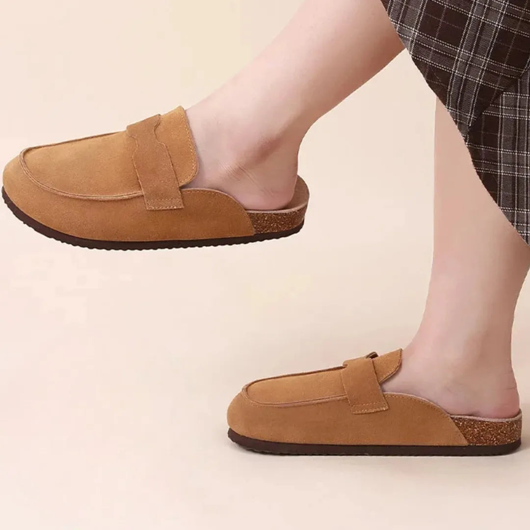 Womens Suede Clogs Cork Sole Slip-On Mules - Product detail 6