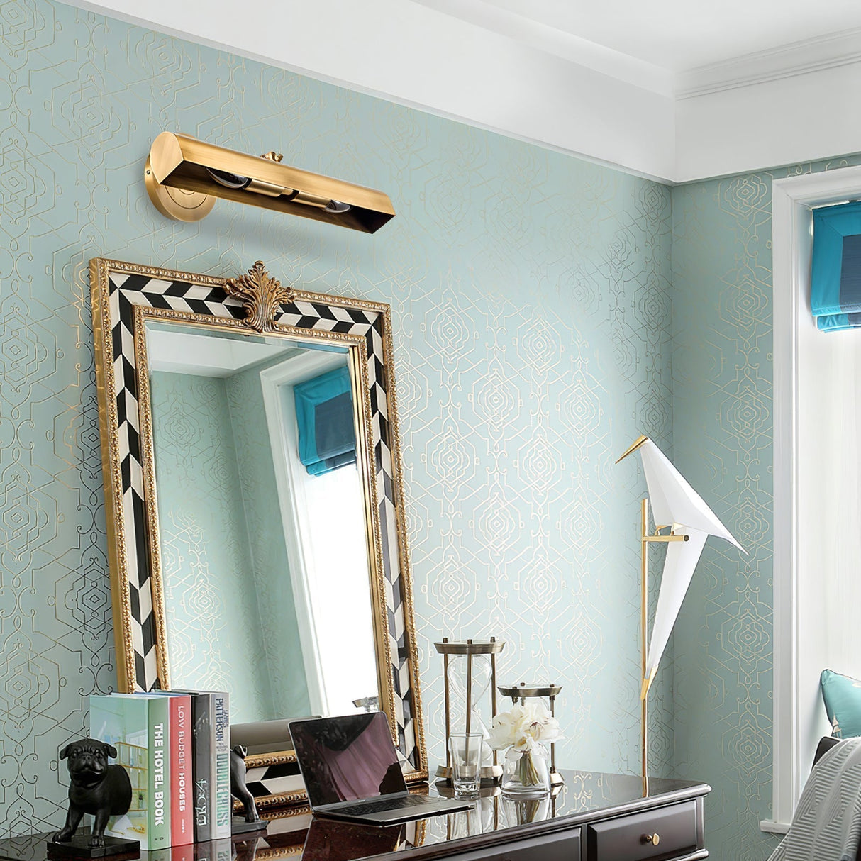 Modern Gold Wall Lamp Linear Brass Finish - Product detail 8