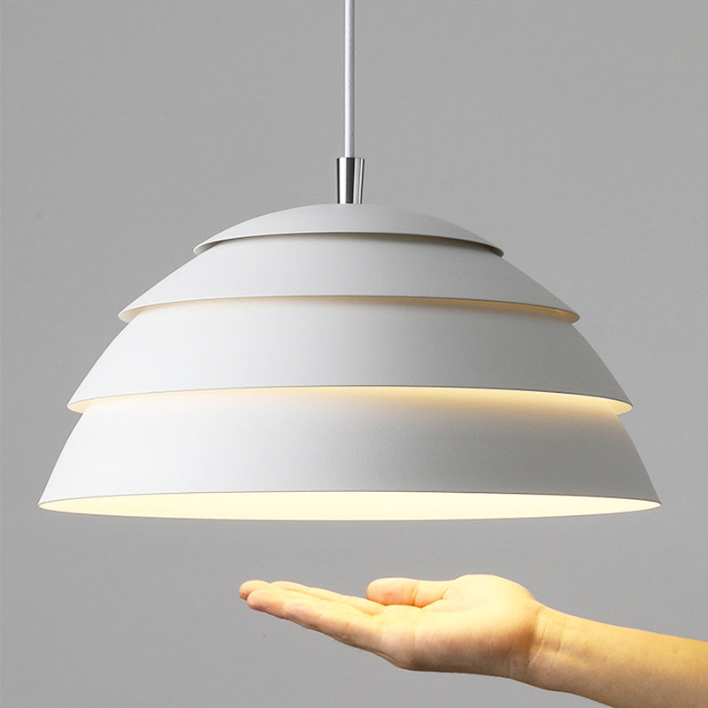 Modern Pendant Light Black Dome Layered Design - Product detail 8
