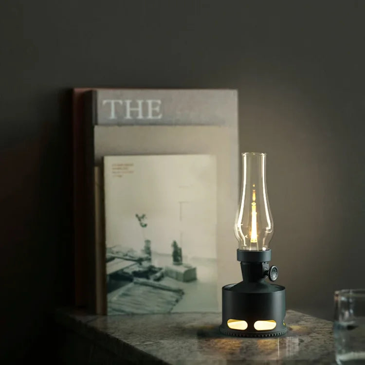 Vintage LED Lantern  Glass  Aluminum Nostalgic Design - Product example