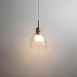 Modern Glass Pendant Light  Clear Dome Shades with Wood Accent - Product detail 9