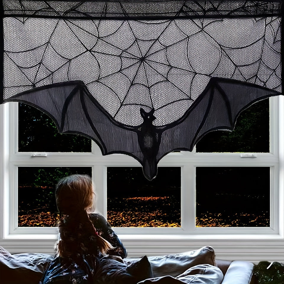 Halloween Lace Table Runner  Bat And Spiderweb Design - Product detail 4