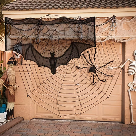 Halloween Lace Table Runner  Bat And Spiderweb Design - Product detail 5