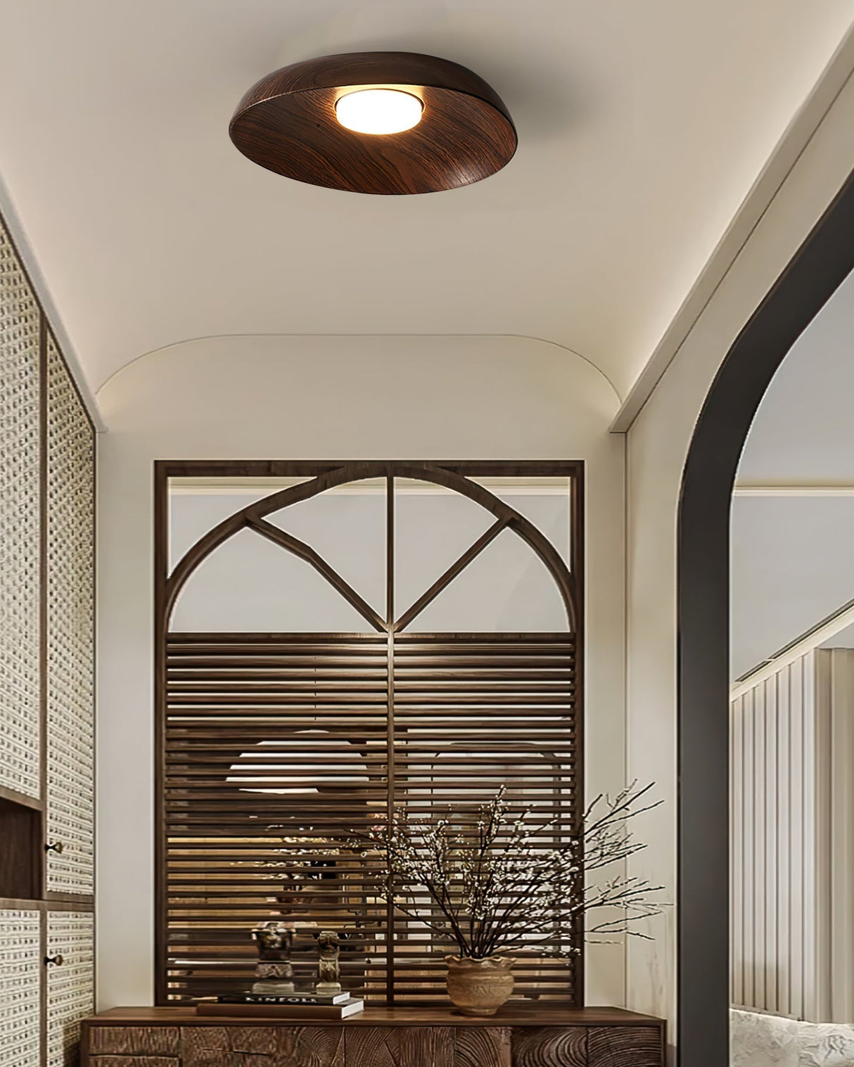 Modern Ceiling Light Curved Wood Texture Design - Product detail 6