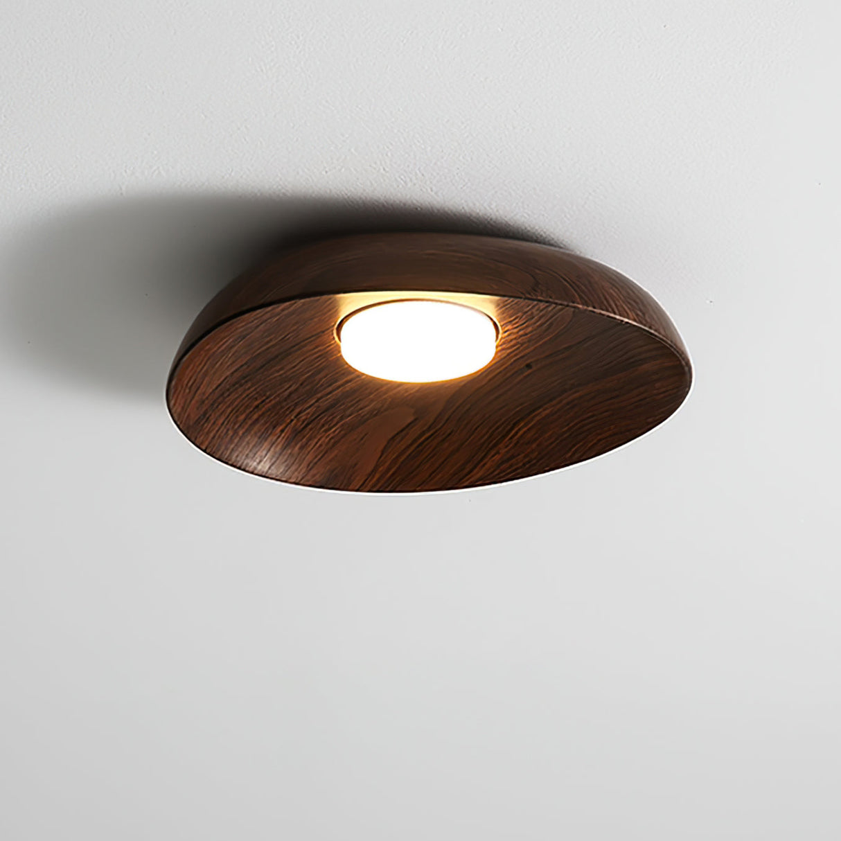 Modern Ceiling Light Curved Wood Texture Design - Detailed view