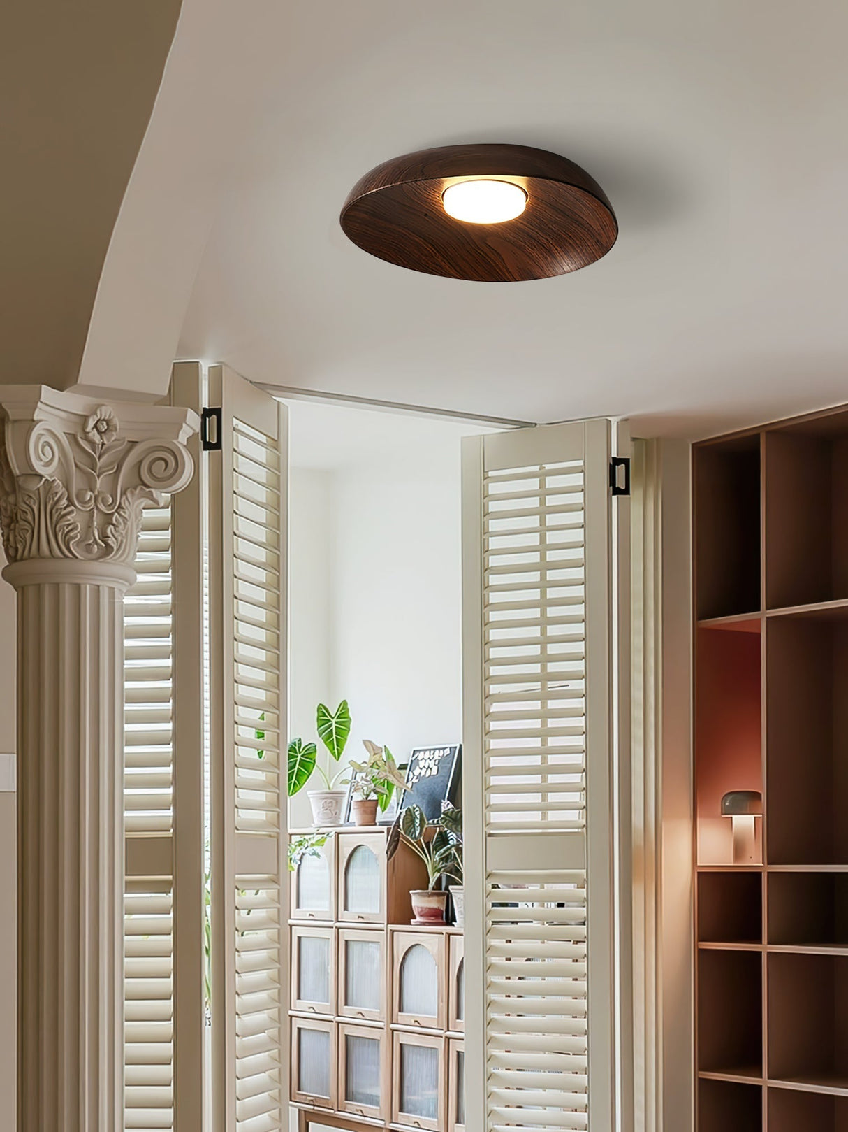 Modern Ceiling Light Curved Wood Texture Design - Product detail 5