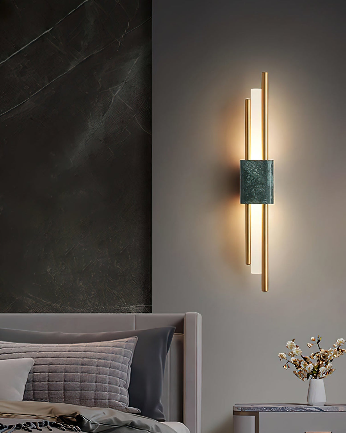 Modern Marble Wall Light Gold Metal Linear Design - Product detail 10